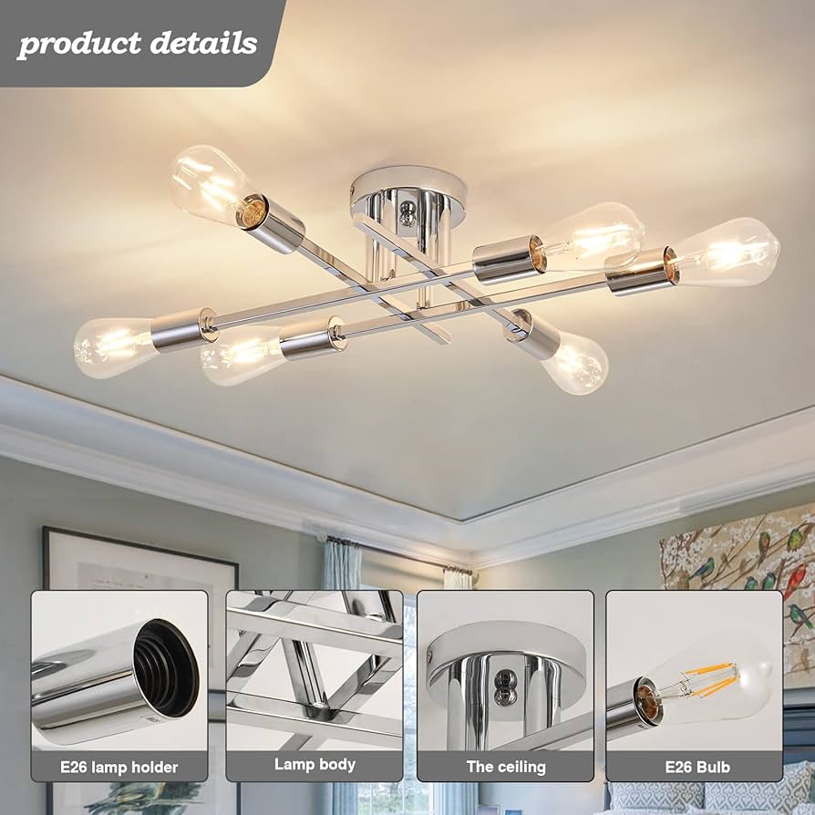 WORK LIGHT CEILING by 6BULB シルバー FLYMEe Factory WORK LIGHT CEILING by 6BULB / フライミー